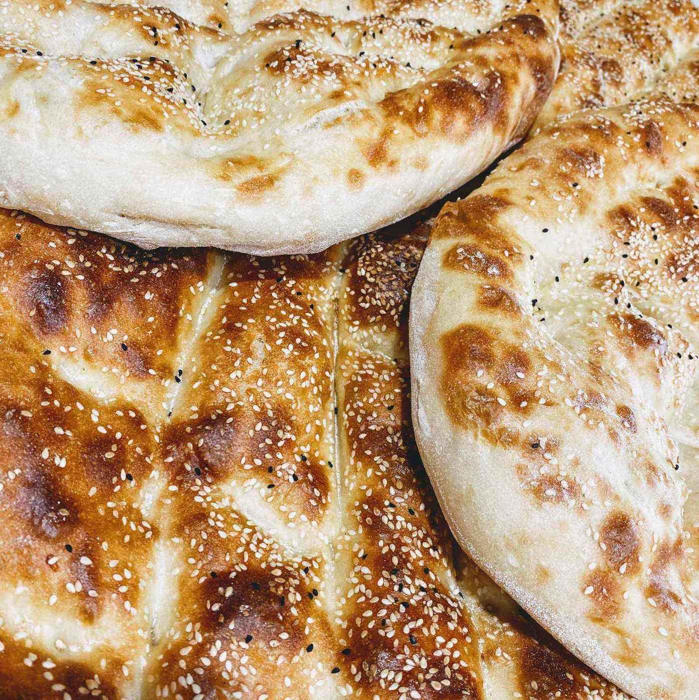 Fresh Turkish bread with sesame and nigella seeds